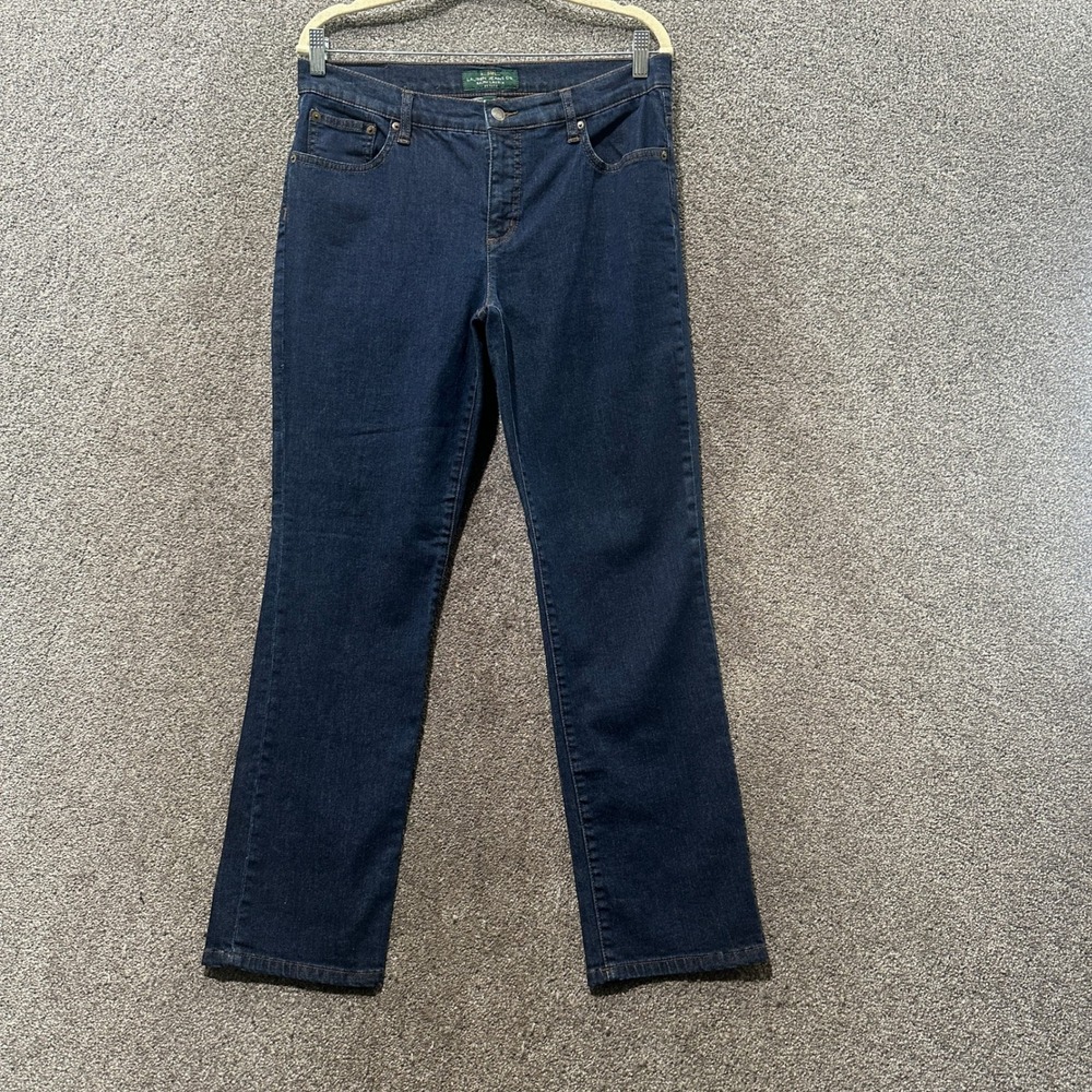 Lauren Ralph Lauren Jeans Womens 12P Dark Wash Straight Leg Blue Denim Classic